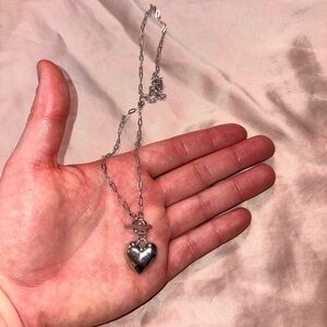 Silver Heart Pendant Necklace